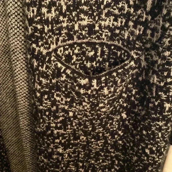 Athleta extra long black/white open cardigan - small - wool/cashmere blend - Picture 5 of 9